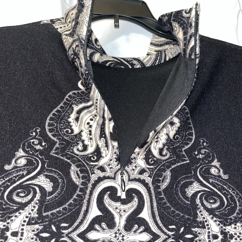 Ronnie Nicole Women's Dress Long Sleeve Sz 12 Black & Taupe Paisley Lined NWT - Picture 8 of 12